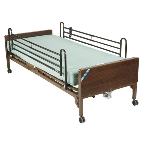 Drive Medical Delta Ultra Light Semi Electric Bed with Full Rails and Foam Mattress - 1 ea
