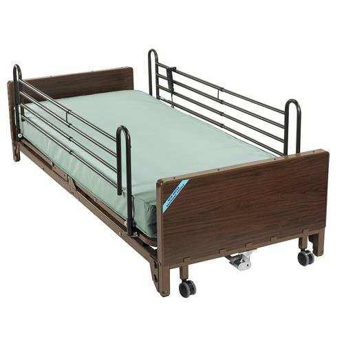 Drive Medical Delta Ultra Light Full Electric Low Bed with Full Rails and Innerspring Mattress - 1 ea
