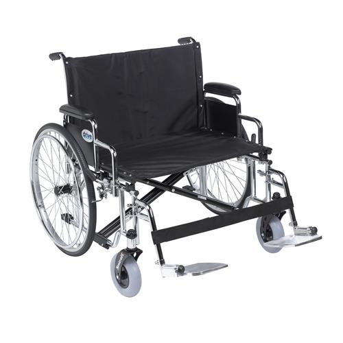 Drive Medical Sentra EC Heavy Duty Extra Wide Wheelchair, Detachable Desk Arms, Swing away Footrests, 26 inches Seat - 1 ea