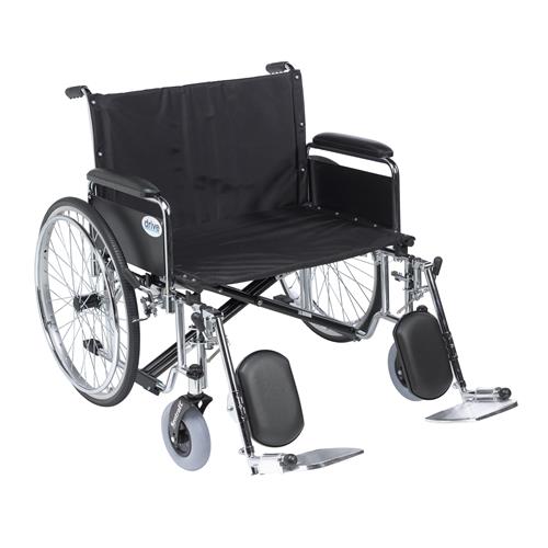 Drive Medical Sentra EC Heavy Duty Extra Wide Wheelchair, Detachable Full Arms, Elevating Leg Rests, 26 inches Seat - 1 ea