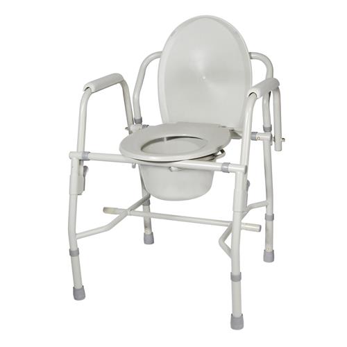 Drive Medical Steel Drop Arm Bedside Commode with Padded Arms - 1 ea