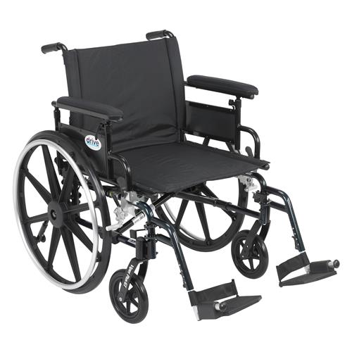 Drive Medical Viper Plus GT Wheelchair with Flip Back Removable Adjustable Full Arms, Swing away Footrests, 22 inches Seat - 1 ea