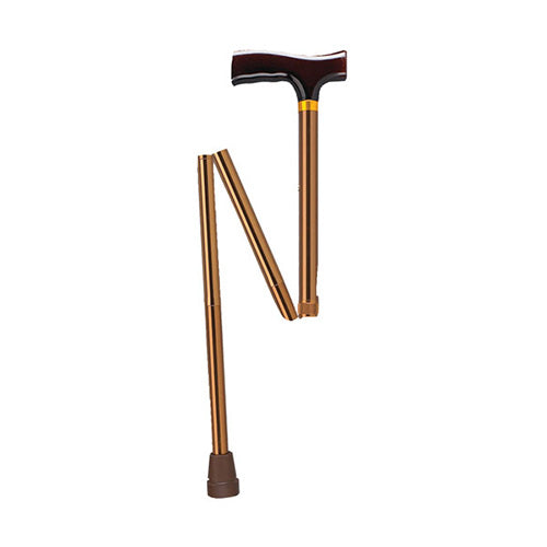 Drive Medical Lightweight Adjustable Folding Cane with T Handle, Bronze - 1 ea