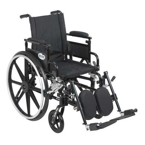 Drive Medical Viper Plus GT Wheelchair with Flip Back Removable Adjustable Desk Arms, Elevating Leg Rests, 18 inches Seat - 1 ea