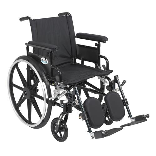Drive Medical Viper Plus GT Wheelchair with Flip Back Removable Adjustable Full Arms, Elevating Leg Rests, 18 inches Seat - 1 ea