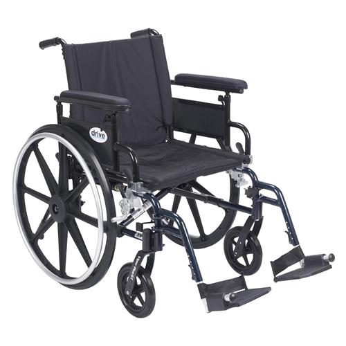 Drive Medical Viper Plus GT Wheelchair with Flip Back Removable Adjustable Full Arms, Swing away Footrests, 20 inches Seat - 1 ea