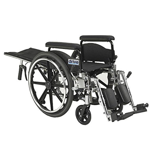 Drive Medical Viper Plus GT Full Reclining Wheelchair, Detachable Full Arms, 16" Seat - 1 ea
