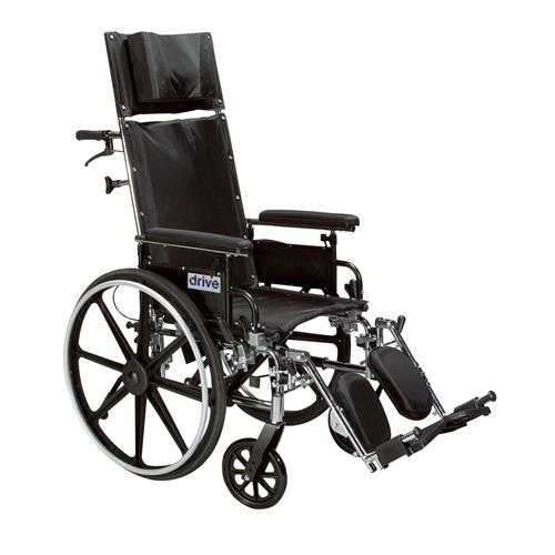 Drive Medical Viper Plus GT Full Reclining Wheelchair, Detachable Desk Arms, 20 inches Seat - 1 ea