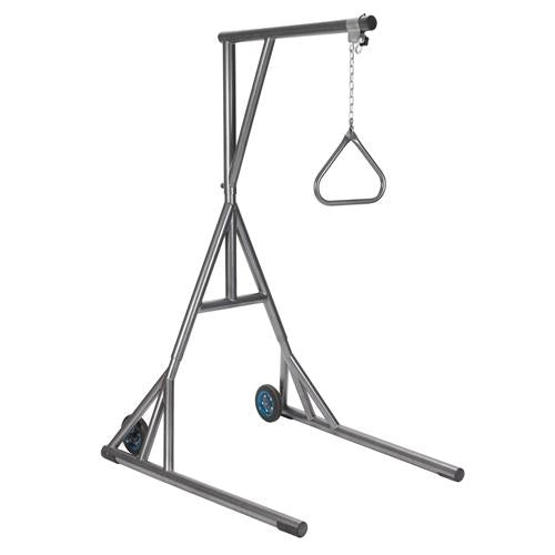 Drive Medical Heavy Duty Trapeze with Base and Wheels, Silver Vein - 1 ea