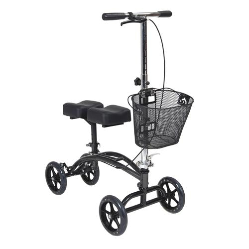Drive Medical Dual Pad Steerable Knee Walker Knee Scooter with Basket, Alternative to Crutches