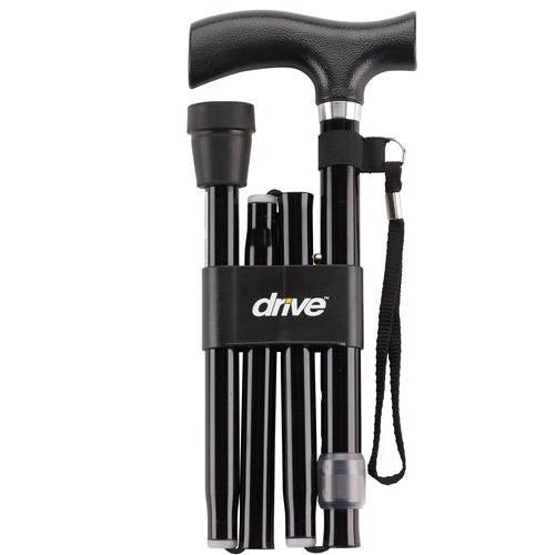 Drive Medical Heavy Duty Folding Cane Lightweight Adjustable with T Handle - 1 ea