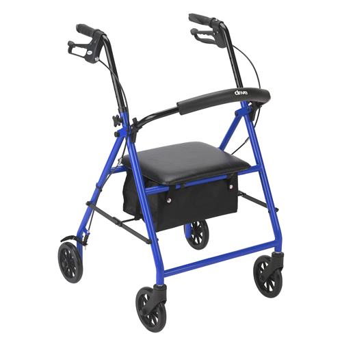 Drive Medical Rollator with 6 inches Wheels, Blue - 1 ea