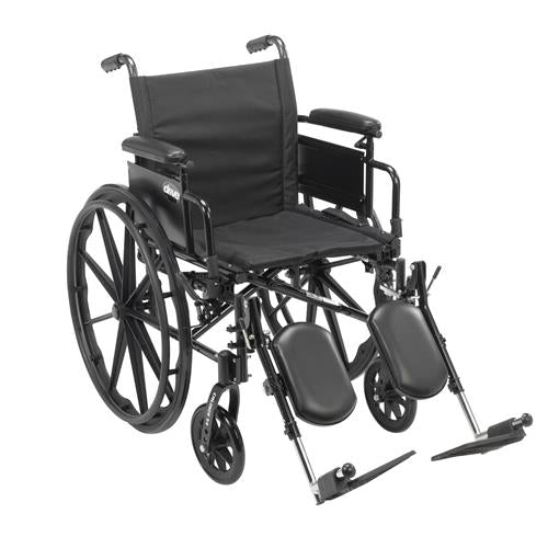 Drive Medical Cruiser X4 Lightweight Dual Axle Wheelchair with Adjustable Detachable Arms, Desk Arms, Elevating Leg Rests, 16 inches Seat - 1 ea